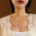 Shangjie oem pulseras kalung femmes mode collier en titane plaqué or